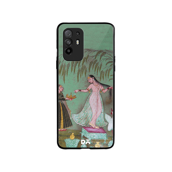 

DailyObjects Maids with Offerings Glass Case Cover For Oppo F19 Pro Plus