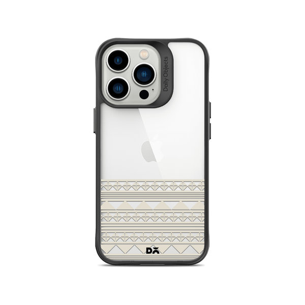 

DailyObjects Mandala Band Off White Black Hybrid Clear Case Cover For iPhone 13 Pro
