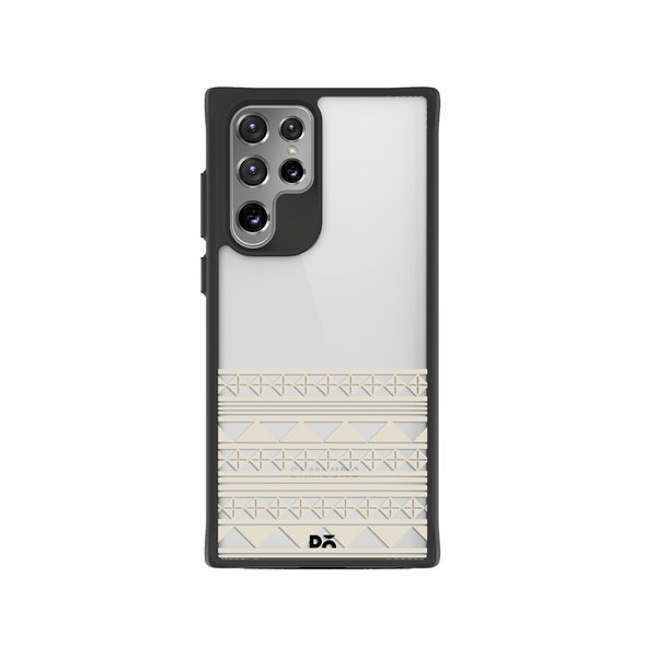 

DailyObjects Mandala Band Off White Black Hybrid Clear Case Cover For Samsung Galaxy S22 Ultra