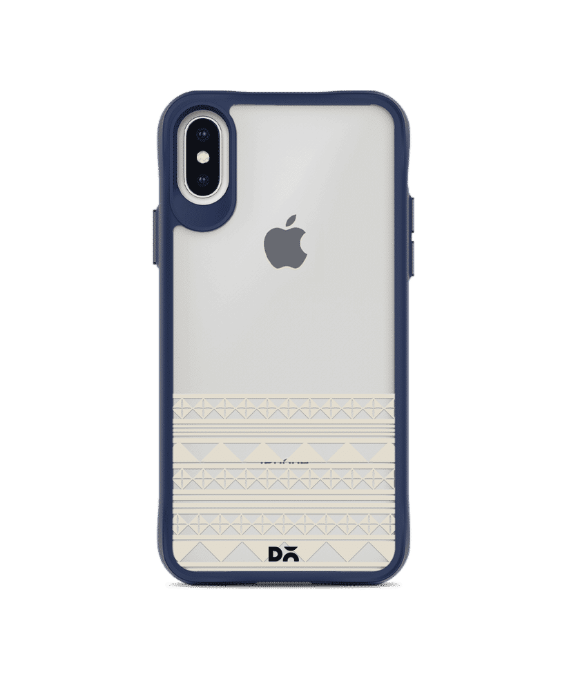 DailyObjects Mandala Band Off White Blue Hybrid Clear Case Cover