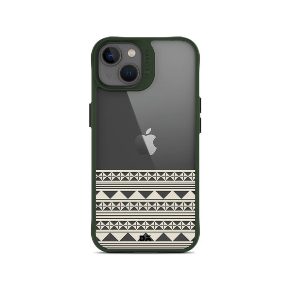 

DailyObjects Mandala Band Off White Green Hybrid Clear Case Cover For iPhone 13 Mini