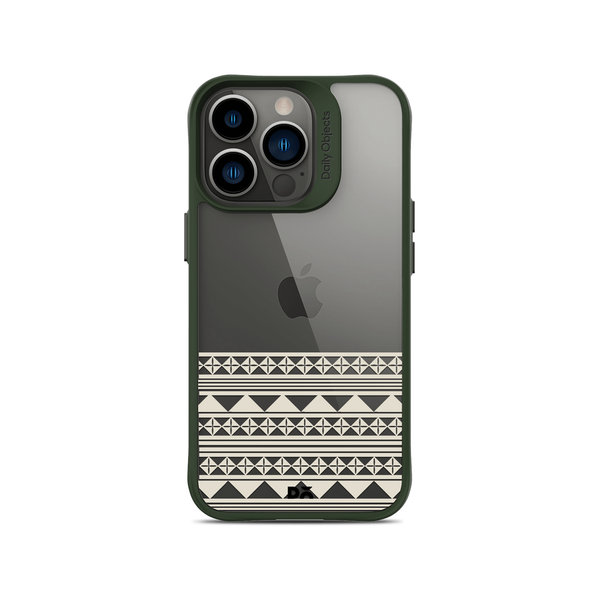 DailyObjects Mandala Band Off White Green Hybrid Clear Case Cover For iPhone 13 Pro Max