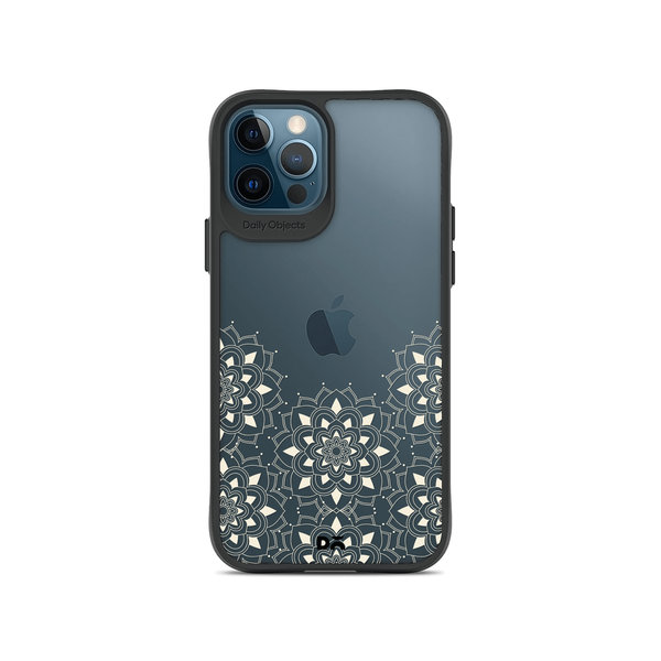 

DailyObjects Mandala Flake Off White Black Hybrid Clear Case Cover For iPhone 12 Pro