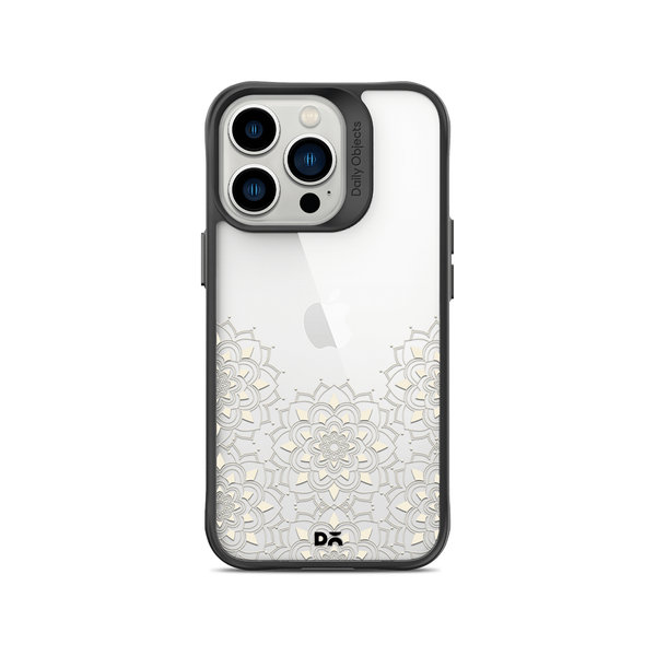 

DailyObjects Mandala Flake Off White Black Hybrid Clear Case Cover For iPhone 14 Pro