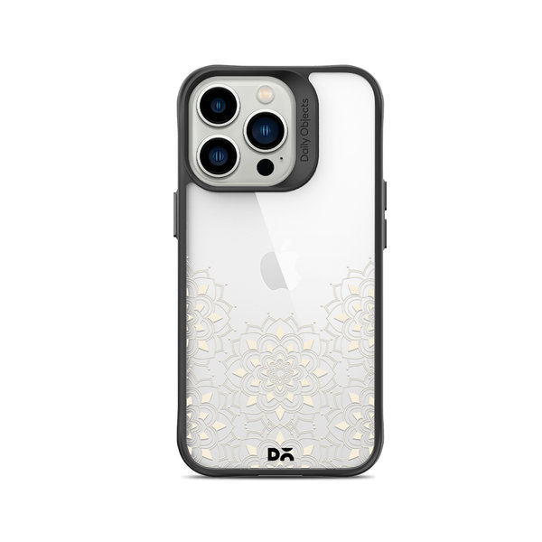 

DailyObjects Mandala Flake Off White Black Hybrid Clear Case Cover For iPhone 15 Pro