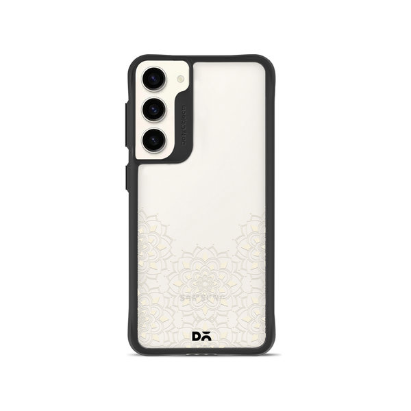 

DailyObjects Mandala Flake Off White Black Hybrid Clear Case Cover For Samsung Galaxy S23 Plus