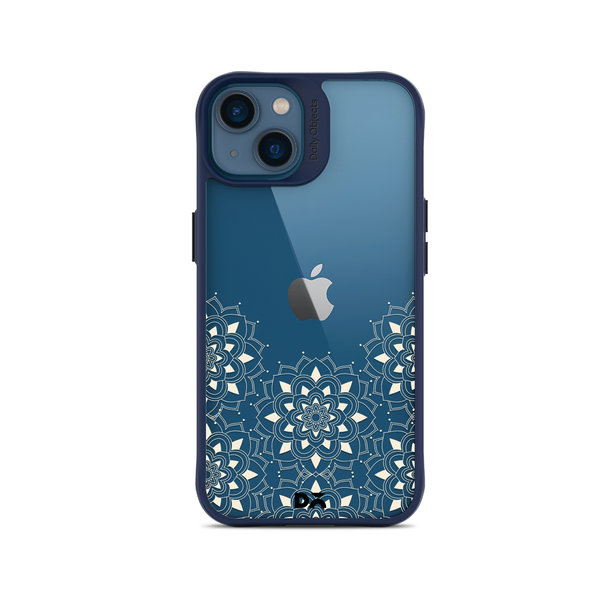

DailyObjects Mandala Flake Off White Blue Hybrid Clear Case Cover For iPhone 14 Plus