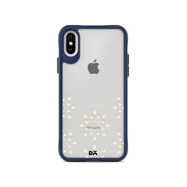 

DailyObjects Mandala Flake Off White Blue Hybrid Clear Case Cover For iPhone XS