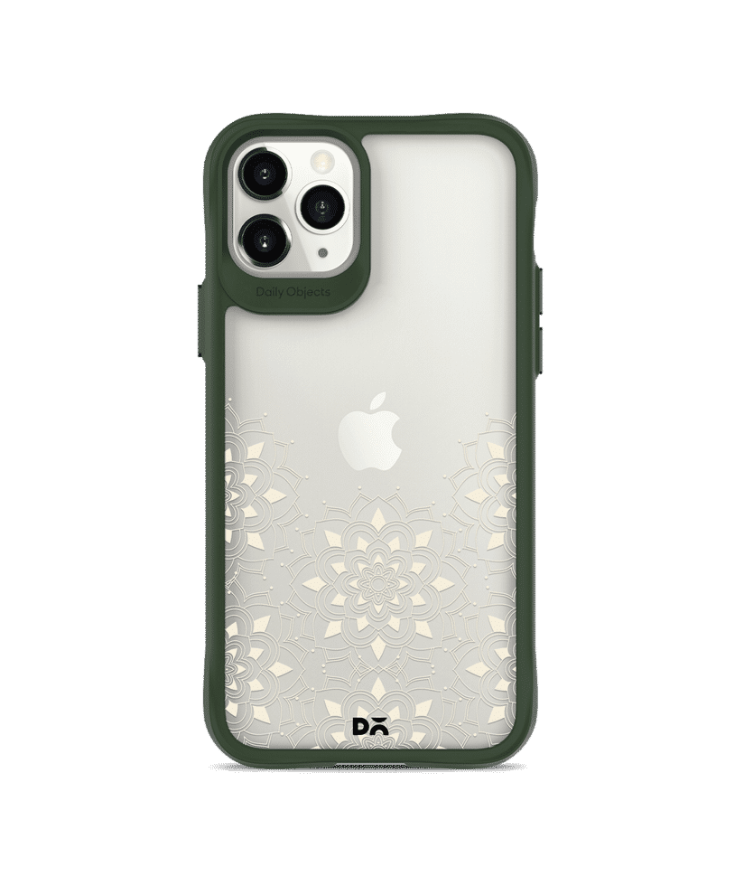 DailyObjects Mandala Flake Off White Green Hybrid Clear Case Cover