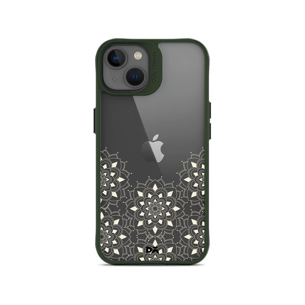 

DailyObjects Mandala Flake Off White Green Hybrid Clear Case Cover For iPhone 13 Mini