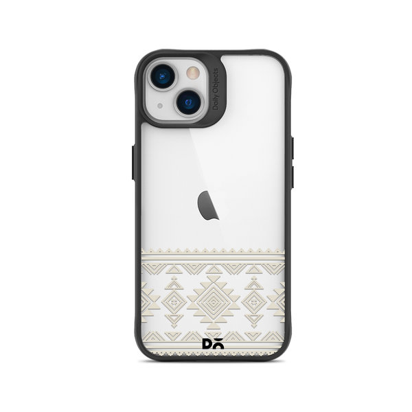 

DailyObjects Mandala Tattoo Off White Black Hybrid Clear Case Cover For iPhone 15 Plus