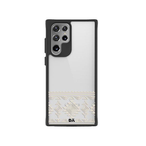 

DailyObjects Mandala Tattoo Off White Black Hybrid Clear Case Cover For Samsung Galaxy S22 Ultra