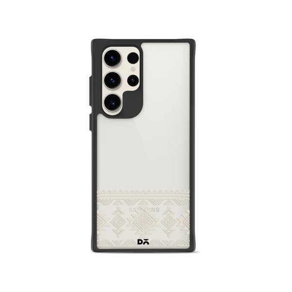 

DailyObjects Mandala Tattoo Off White Black Hybrid Clear Case Cover For Samsung Galaxy S23 Ultra