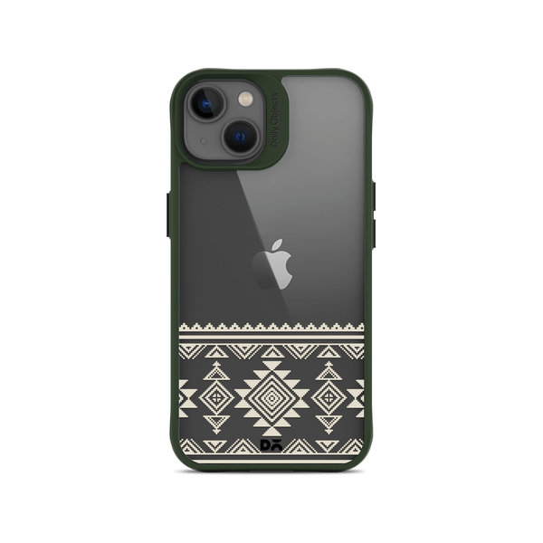 

DailyObjects Mandala Tattoo Off White Green Hybrid Clear Case Cover For iPhone 13 Mini