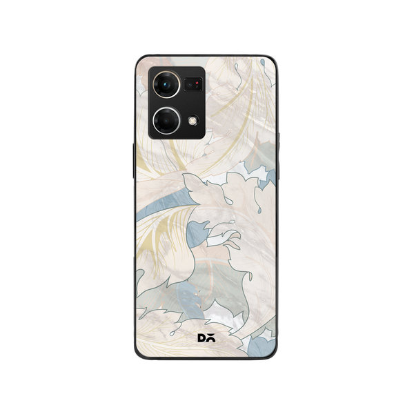 

DailyObjects Marble Leaves Glass Case Cover For Oppo Reno 7