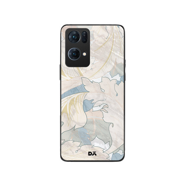 DailyObjects Marble Leaves Glass Case Cover For Oppo Reno 7 Pro
