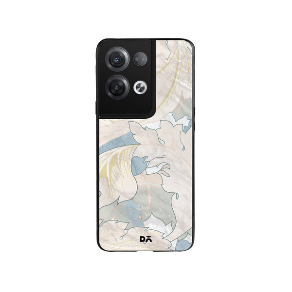 

DailyObjects Marble Leaves Glass Case Cover For Oppo Reno 8