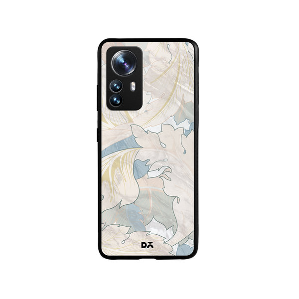 

DailyObjects Marble Leaves Glass Case Cover For Xiaomi 12 Pro
