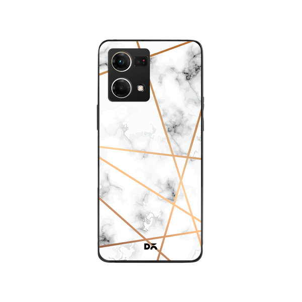 DailyObjects Marble Lines Glass Case Cover For Oppo Reno 7