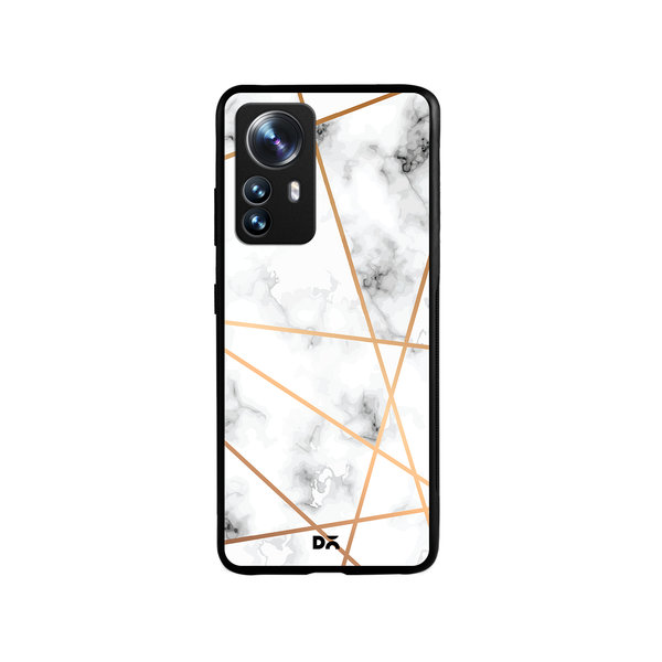 DailyObjects Marble Lines Glass Case Cover For Xiaomi 12 Pro