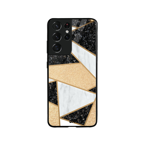 DailyObjects Marble Quatret Glass Case Cover For Samsung Galaxy S21 Ultra