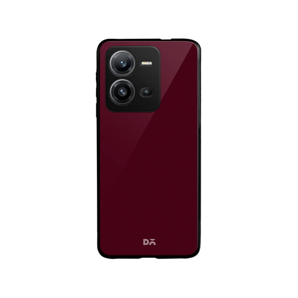 

DailyObjects Maroon Glass Case Cover For Vivo V25