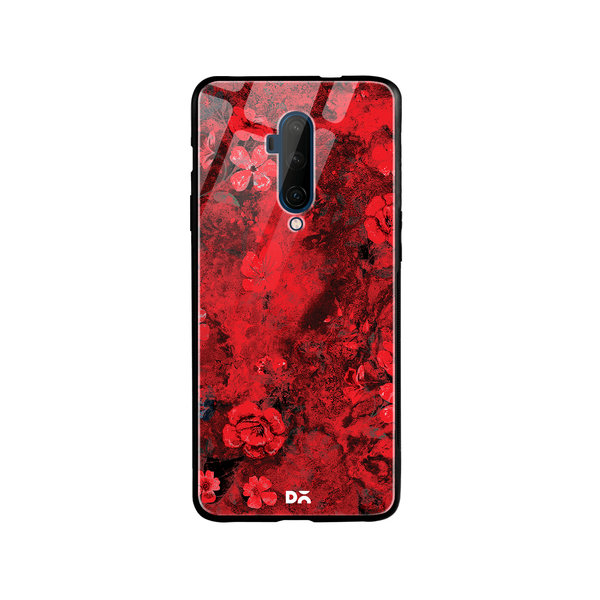 

DailyObjects Maroon Marble Flowers Glass Case Cover For OnePlus 7T Pro