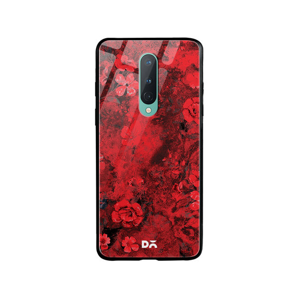 

DailyObjects Maroon Marble Flowers Glass Case Cover For OnePlus 8