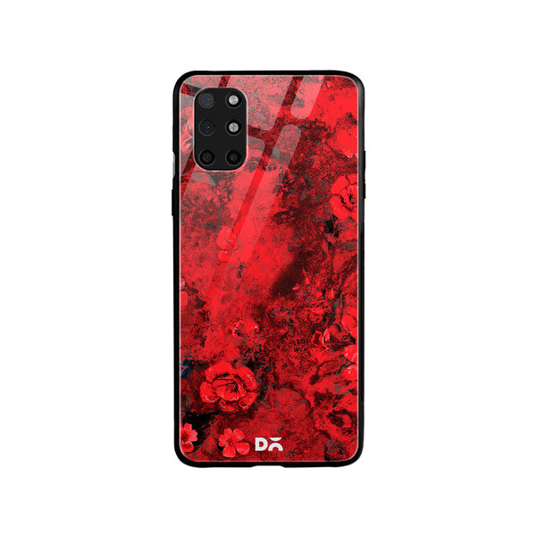 

DailyObjects Maroon Marble Flowers Glass Case Cover For OnePlus 8T