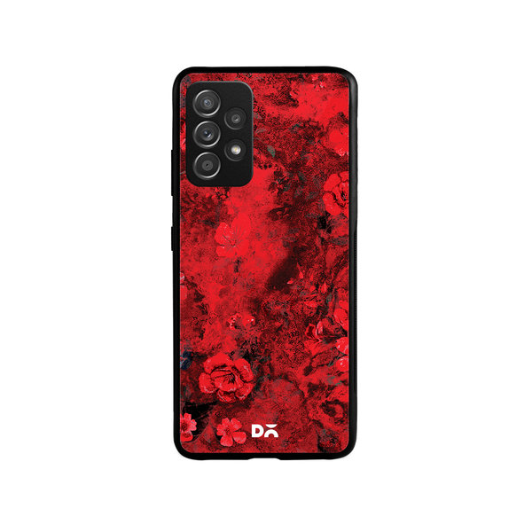 

DailyObjects Maroon Marble Flowers Glass Case Cover For Samsung Galaxy A52