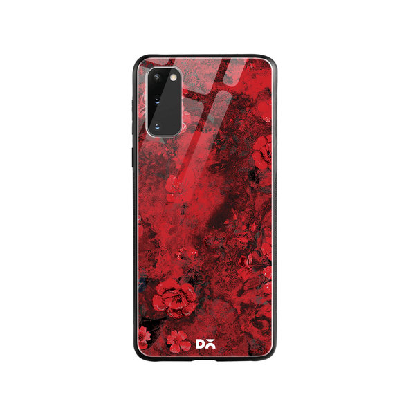 

DailyObjects Maroon Marble Flowers Glass Case Cover For Samsung Galaxy S20