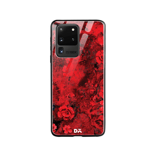 

DailyObjects Maroon Marble Flowers Glass Case Cover For Samsung Galaxy S20 Ultra