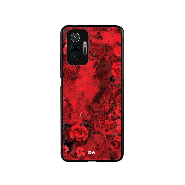 

DailyObjects Maroon Marble Flowers Glass Case Cover For Xiaomi Redmi Note 10 Pro
