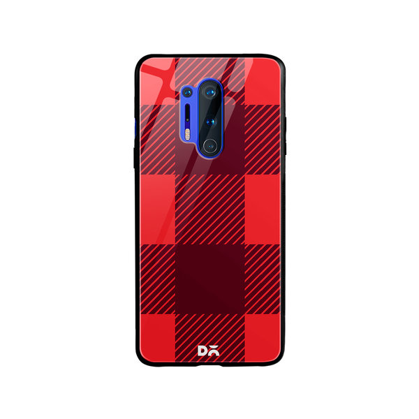 

DailyObjects Maroon Monochrome Checks Glass Case Cover For OnePlus 8 Pro