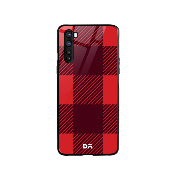 

DailyObjects Maroon Monochrome Checks Glass Case Cover For OnePlus Nord