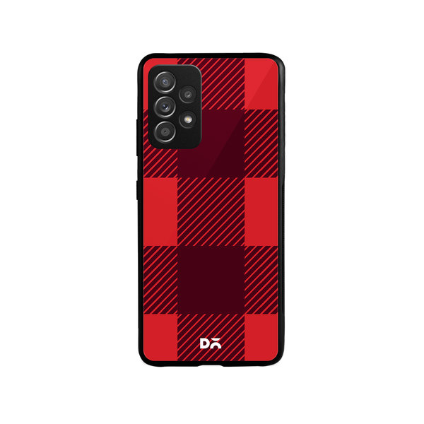 

DailyObjects Maroon Monochrome Checks Glass Case Cover For Samsung Galaxy A52