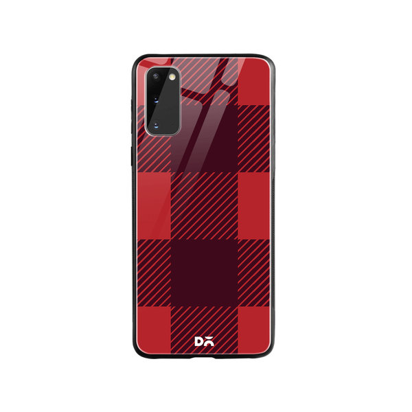 

DailyObjects Maroon Monochrome Checks Glass Case Cover For Samsung Galaxy S20