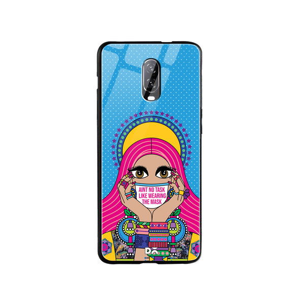 

DailyObjects Mask-Up Millennial Glass Case Cover For OnePlus 7