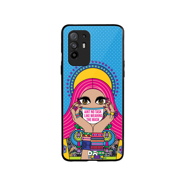 

DailyObjects Mask-Up Millennial Glass Case Cover For Oppo F19 Pro Plus