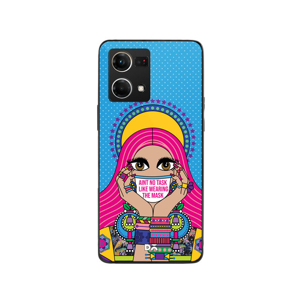 

DailyObjects Mask-Up Millennial Glass Case Cover For Oppo Reno 7