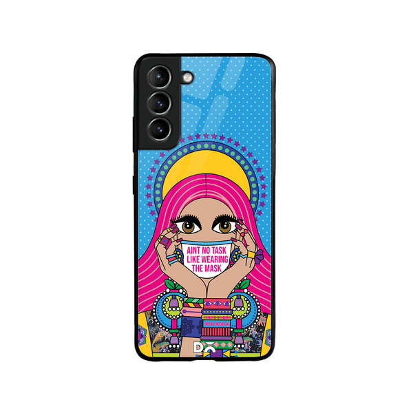 DailyObjects Mask-Up Millennial Glass Case Cover For Samsung Galaxy S21