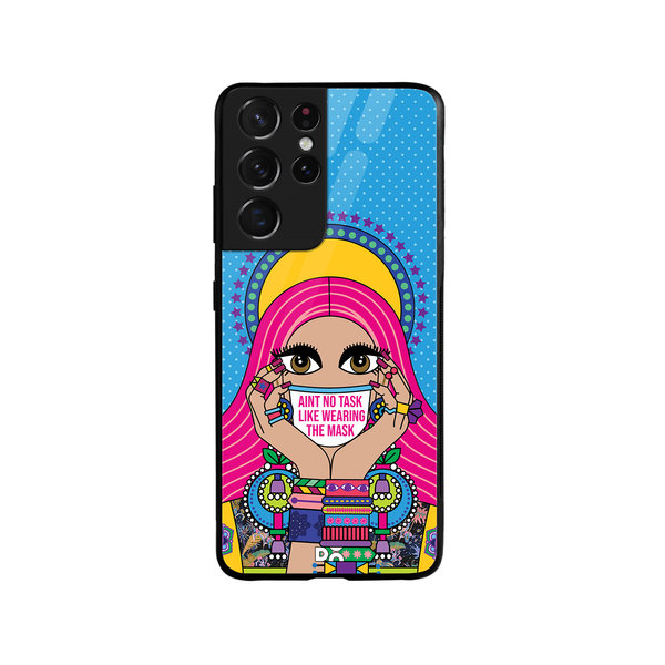 

DailyObjects Mask-Up Millennial Glass Case Cover For Samsung Galaxy S21 Ultra