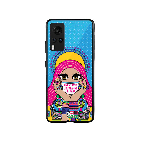 

DailyObjects Mask-Up Millennial Glass Case Cover For Vivo X60