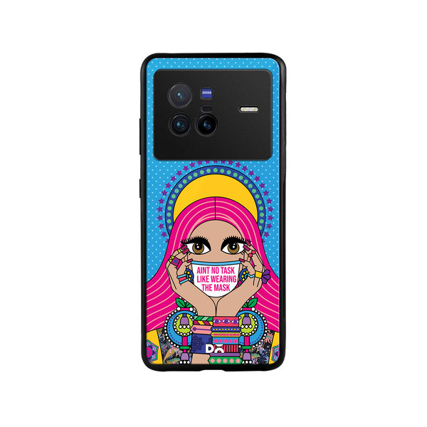 

DailyObjects Mask-Up Millennial Glass Case Cover For Vivo X80
