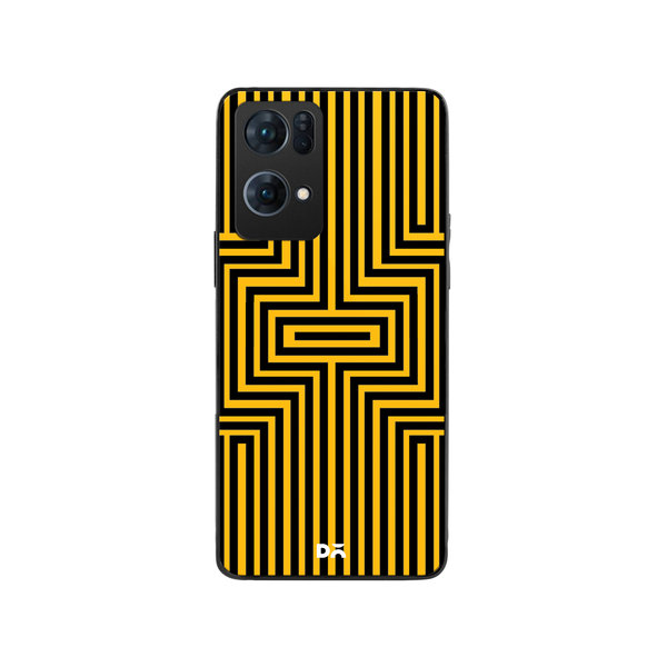 

DailyObjects Maze Ochre Glass Case Cover For Oppo Reno 7 Pro