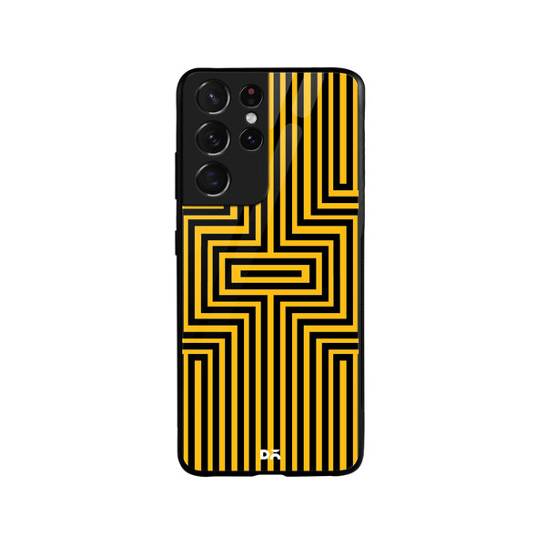 

DailyObjects Maze Ochre Glass Case Cover For Samsung Galaxy S21 Ultra