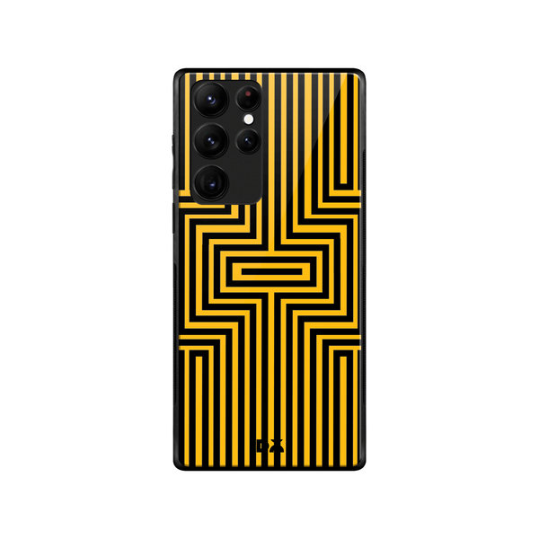 

DailyObjects Maze Ochre Glass Case Cover For Samsung Galaxy S22 Ultra