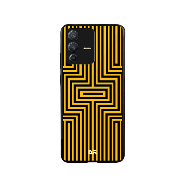 

DailyObjects Maze Ochre Glass Case Cover For Vivo V23 Pro