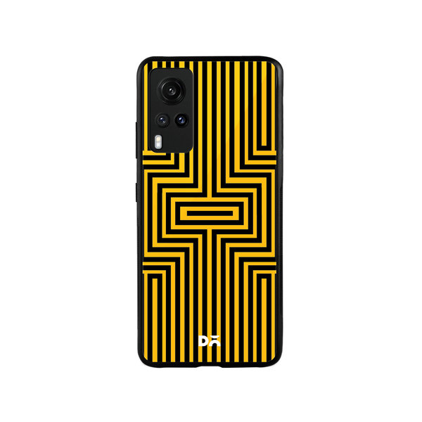 

DailyObjects Maze Ochre Glass Case Cover For Vivo X60