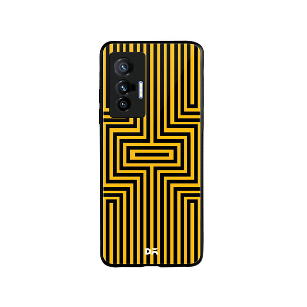 

DailyObjects Maze Ochre Glass Case Cover For Vivo X70